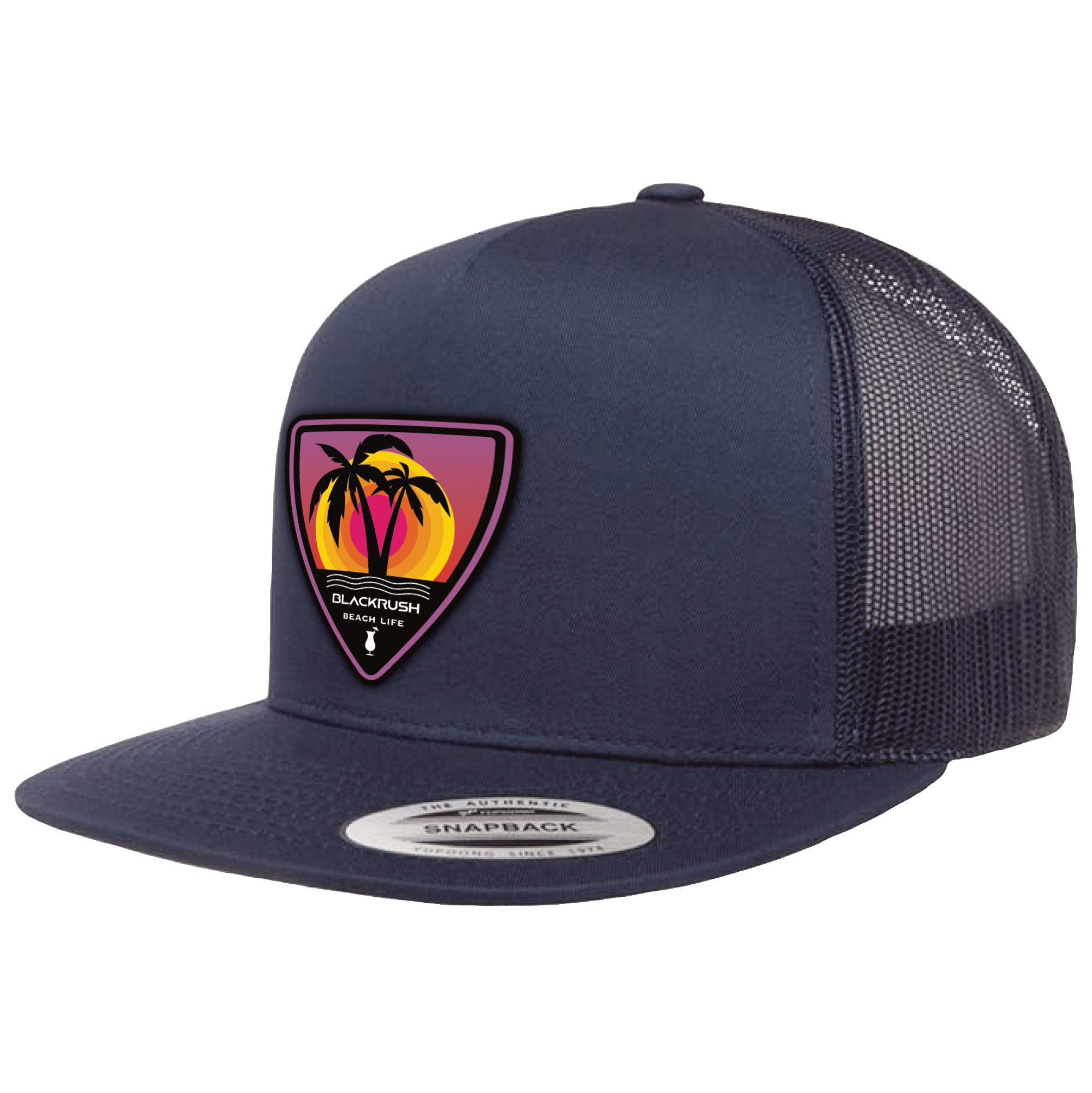Blue Flatbill Beach Trucker
