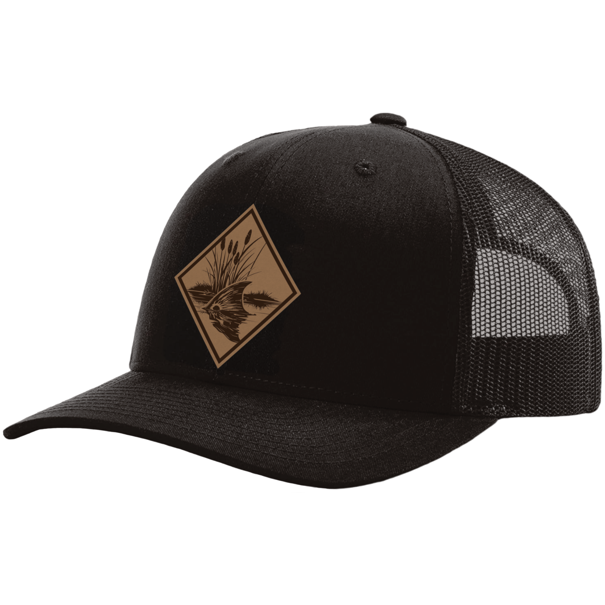 Black Leather Diamond Redfish Tail